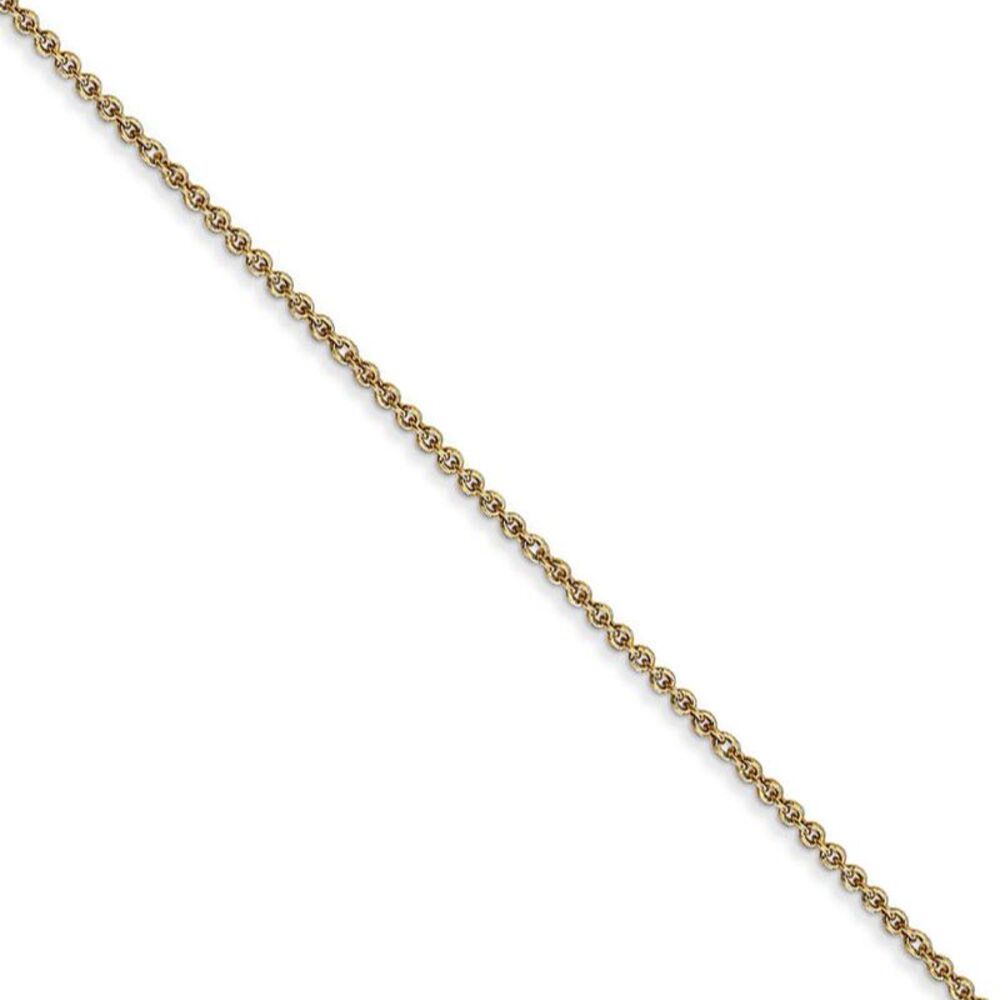 1.1mm 14k Yellow Gold Solid Round Cable Chain Necklace, 20 Inch